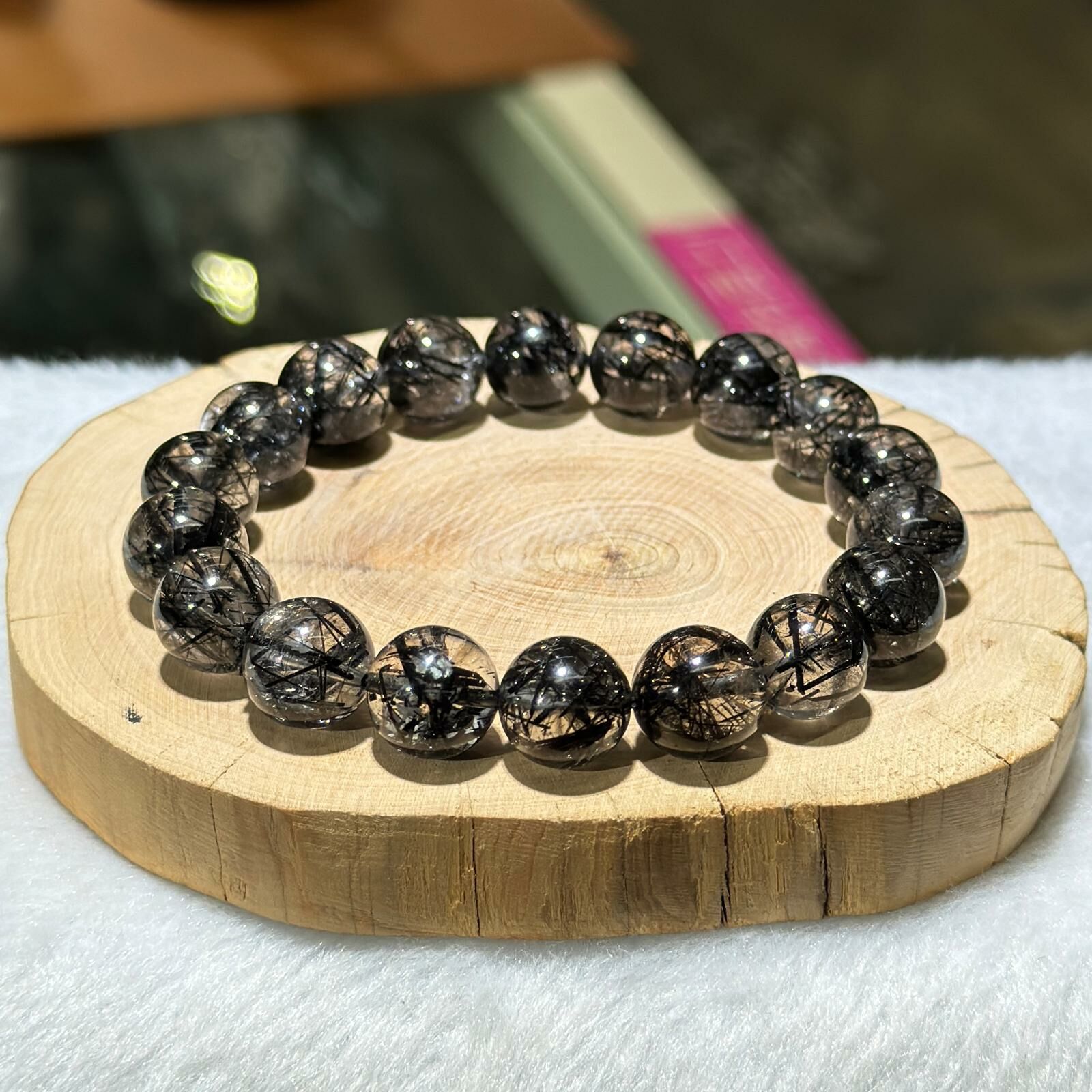 黑髮晶手串 11.5 mm+/-