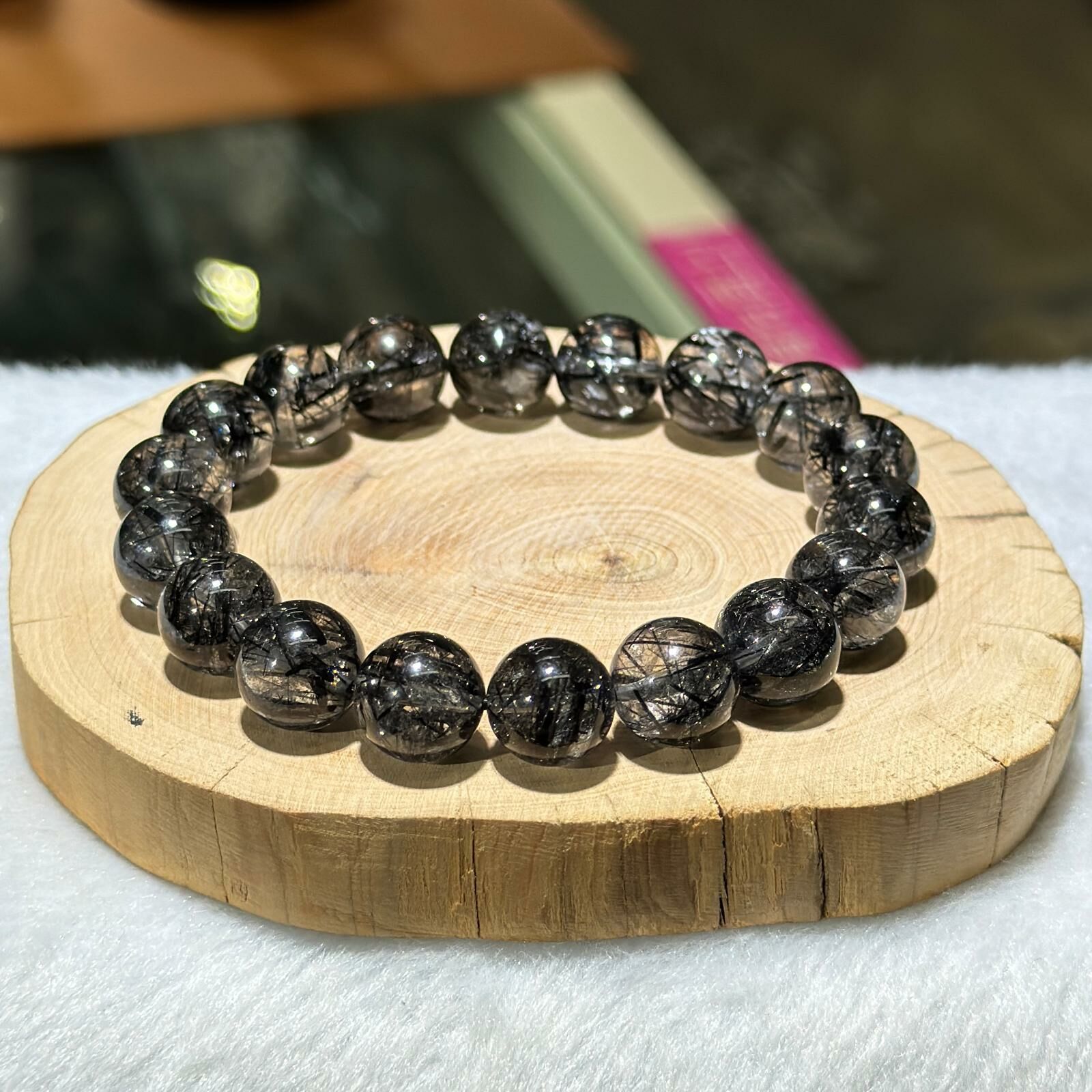 黑髮晶手串 11.5 mm+/-