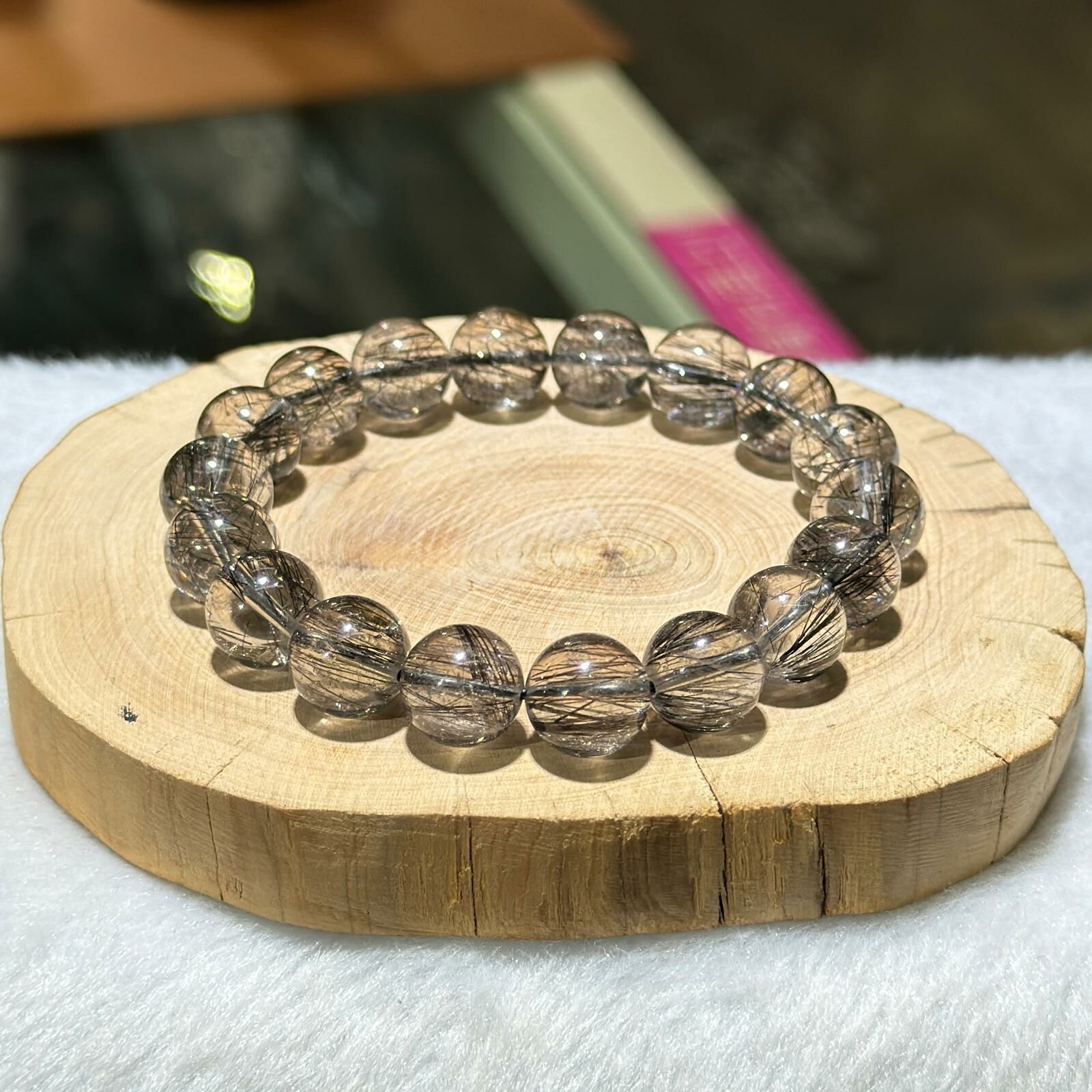 順髮✨黑髮晶手串 11 mm+/-