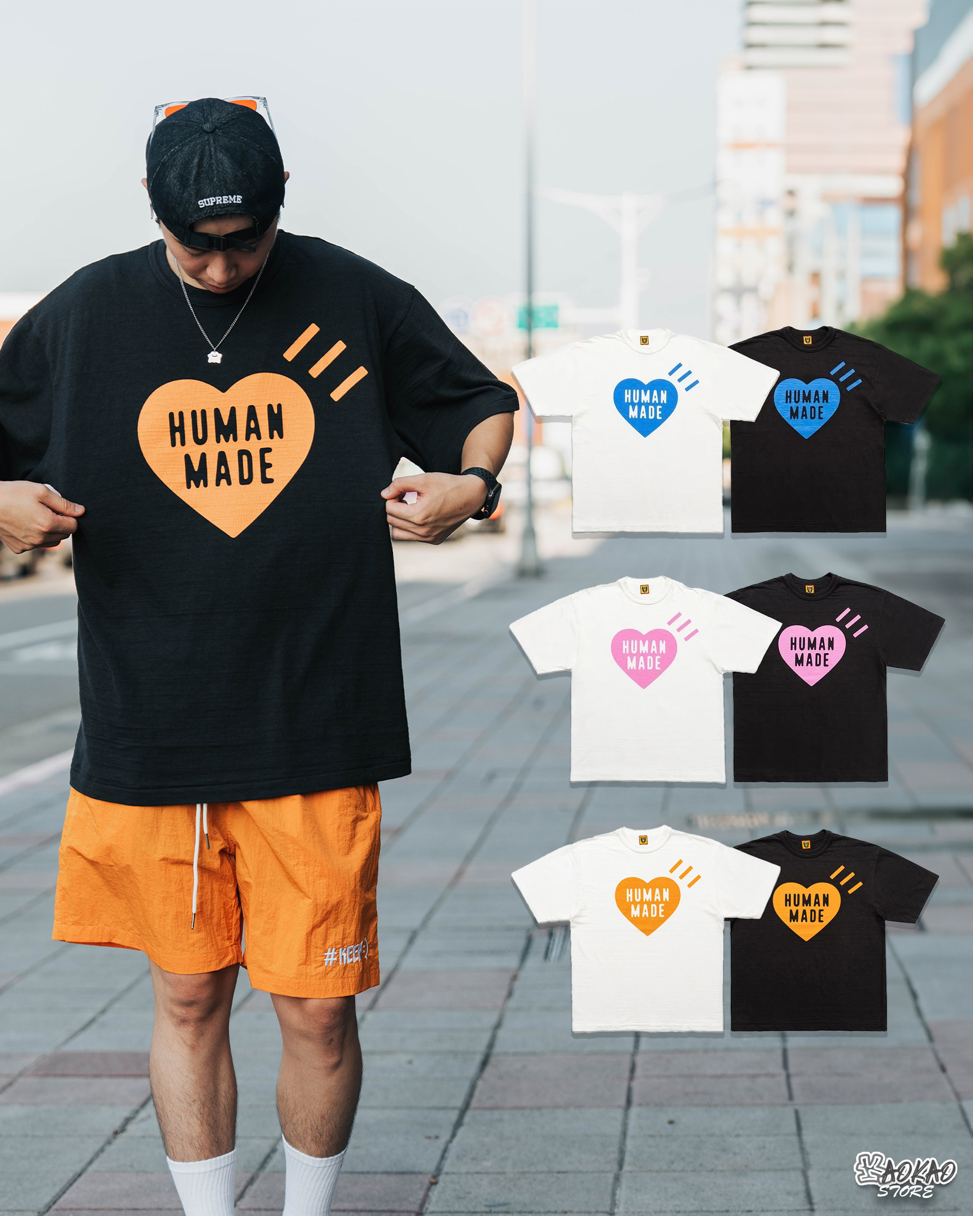 HUMAN MADE HEART T-SHIRT 藍粉橘愛心 短袖 【HM26TE019】【HM26TE018】【HM26TE022】