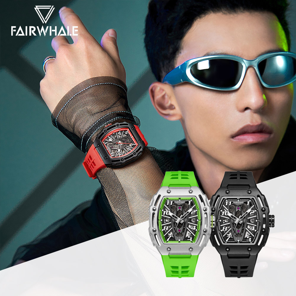 【Mark Fairwhale 馬克菲爾】6640 探索未知 太空 鏤空 動感 時標 跳色 錶冠 機械錶