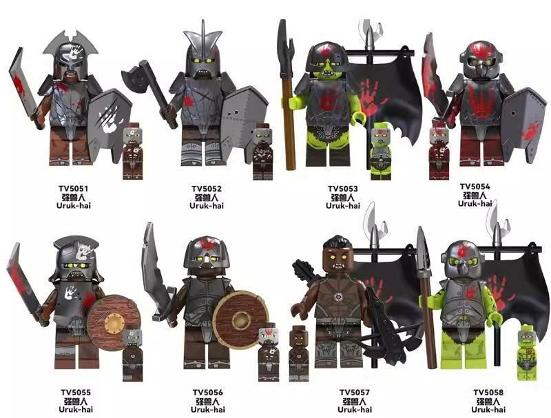 8PCS\Lot Lord of the Rings Uruk Hai Minifigures Fit Lego TV6407
