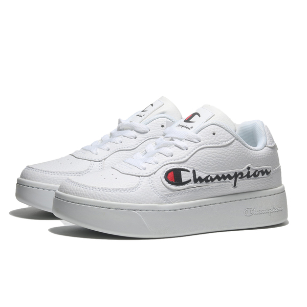 CHAMPION 休閒鞋 全白 草寫LOGO 皮革 小白鞋 女 WFUS208800