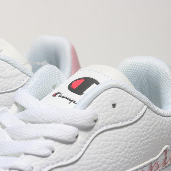 CHAMPION 休閒鞋 白粉 草寫LOGO 皮革 小白鞋 女 WFUS208805