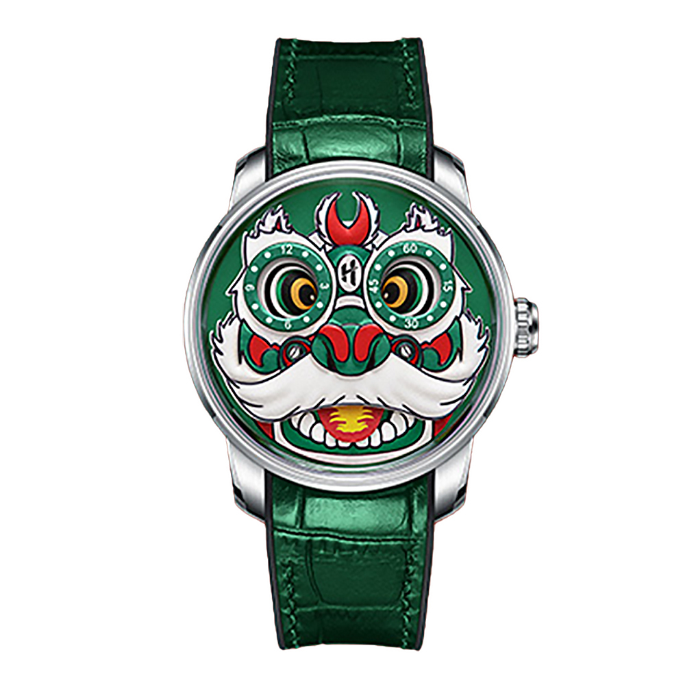 【LUCKY HARVEY 真樂時】LHY-A007 醒獅舞時 夜光動偶 新年傳統 自動錶 機械 手錶 -