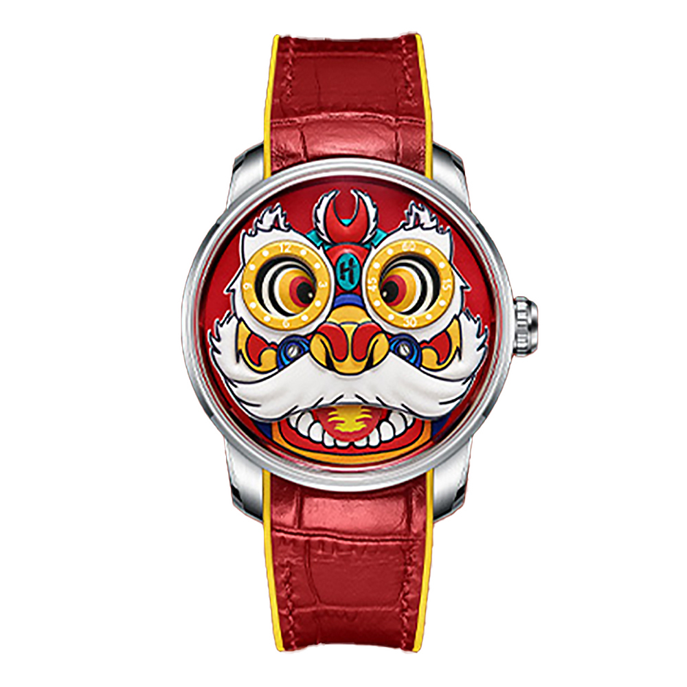 【LUCKY HARVEY 真樂時】LHY-A007 醒獅舞時 夜光動偶 新年傳統 自動錶 機械 手錶 -