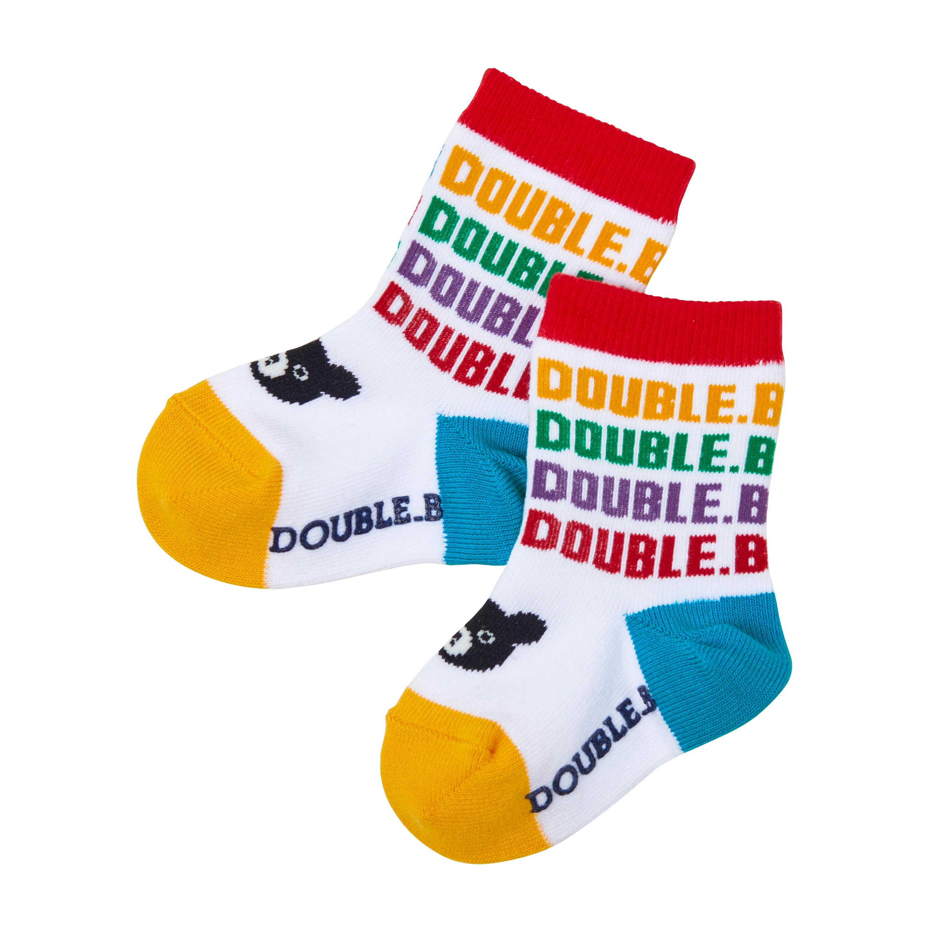 DOUBLE_B 漫畫熊彩虹襪-多色