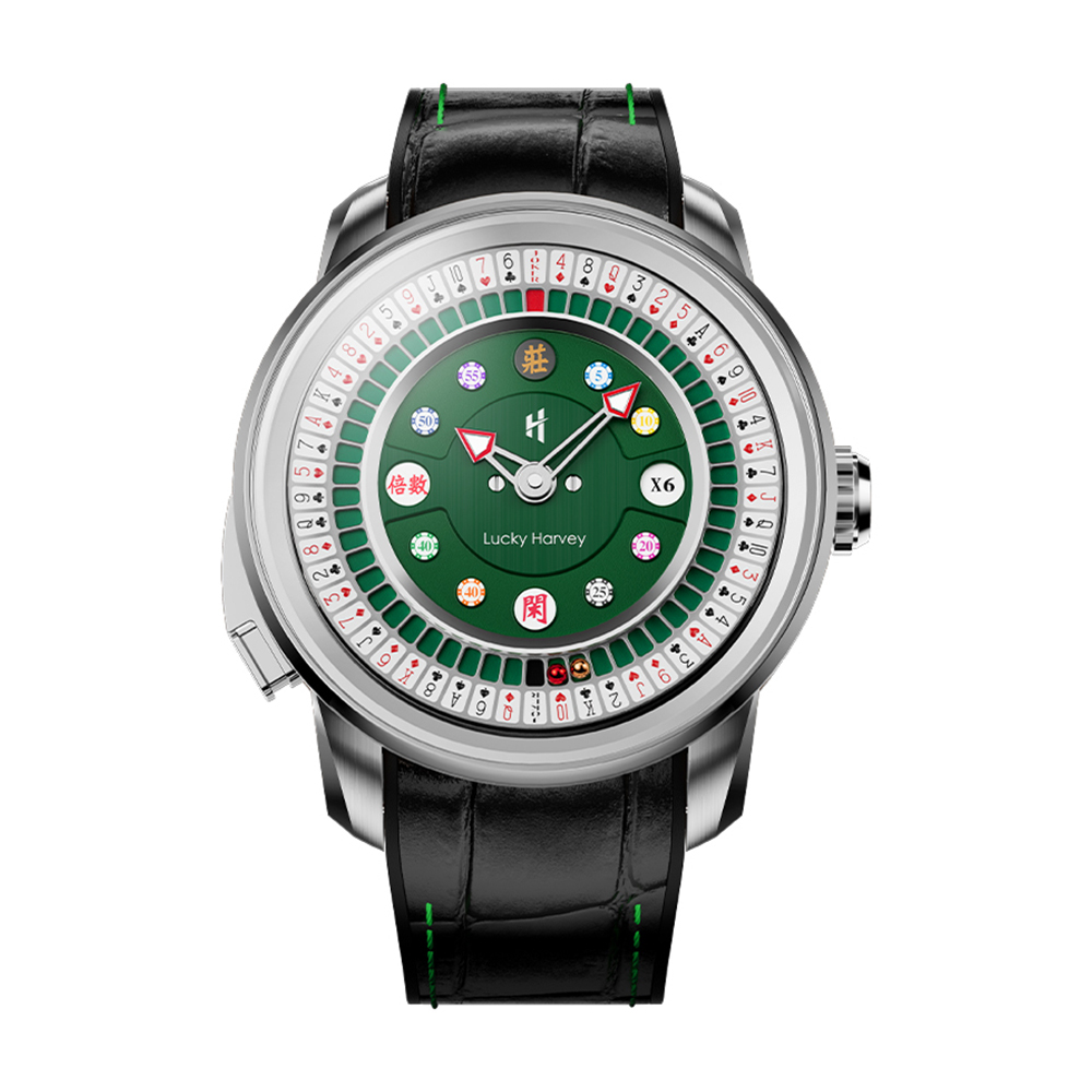 【LUCKY HARVEY 真樂時】LHY-A011 玩家系列 撲克輪盤 夜光 工藝 趣味 全自動機械 手錶-