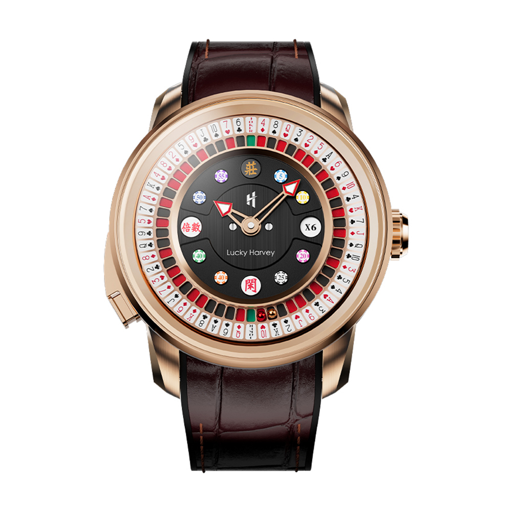 【LUCKY HARVEY 真樂時】LHY-A011 玩家系列 撲克輪盤 夜光 工藝 趣味 全自動機械 手錶-