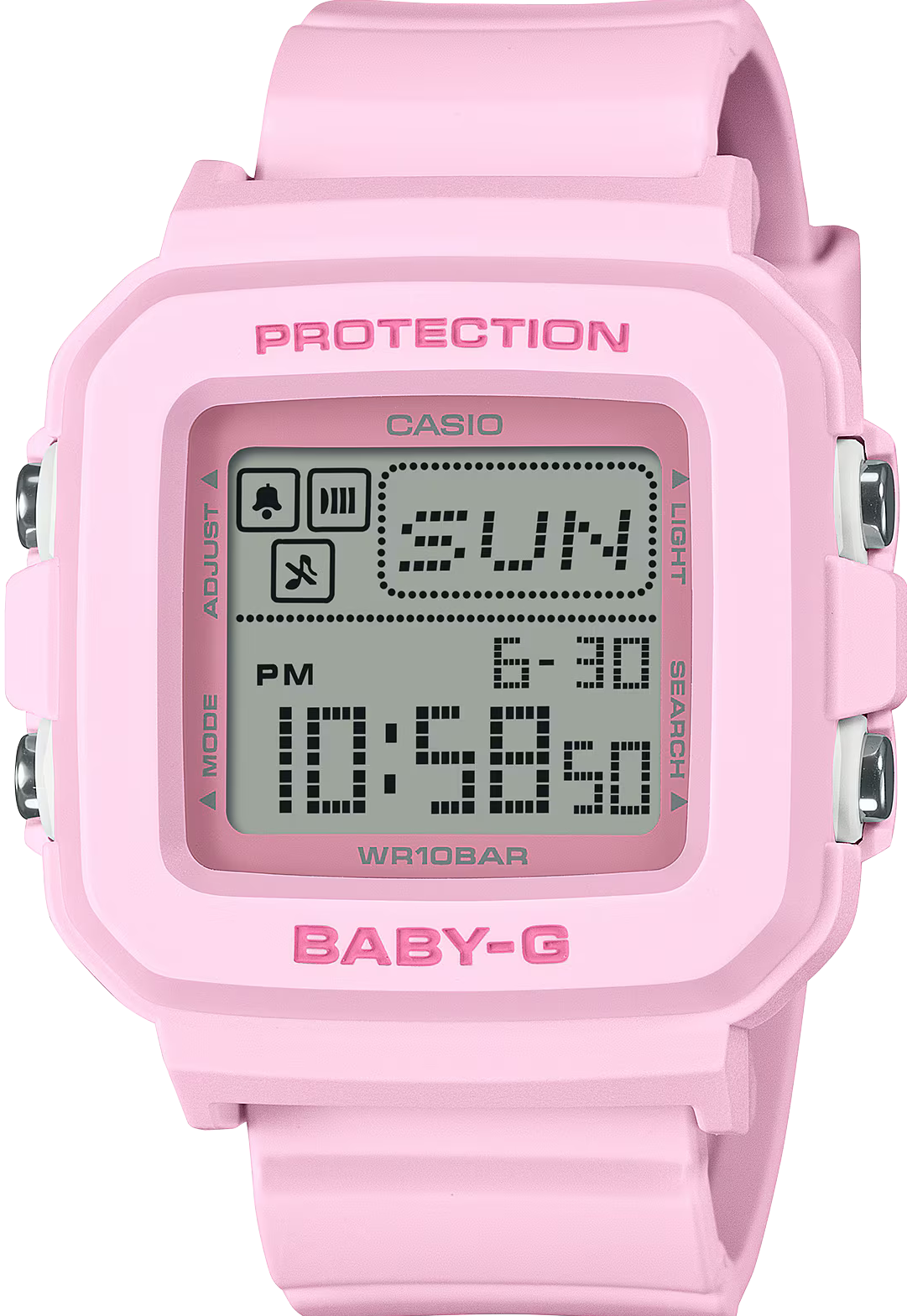 萬年鐘錶 - BABY-G G+PLUS   粉紅方形運動電子錶  BGD-10-4 錶徑 : 39 MM