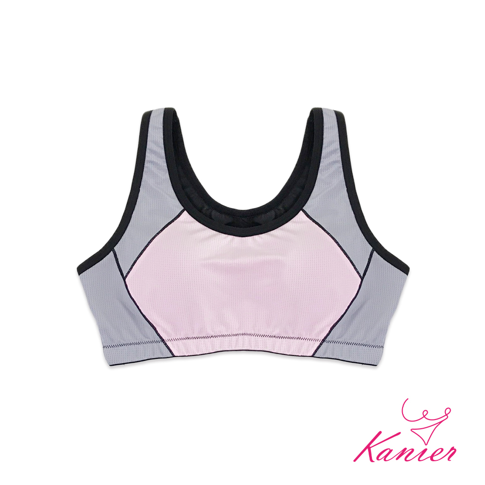 【Kanier卡妮兒】拼貼趣 涼感坦克 挖背防震 運動內衣【1212 粉色 -Ｍ / L / XL / XXL(Q)】