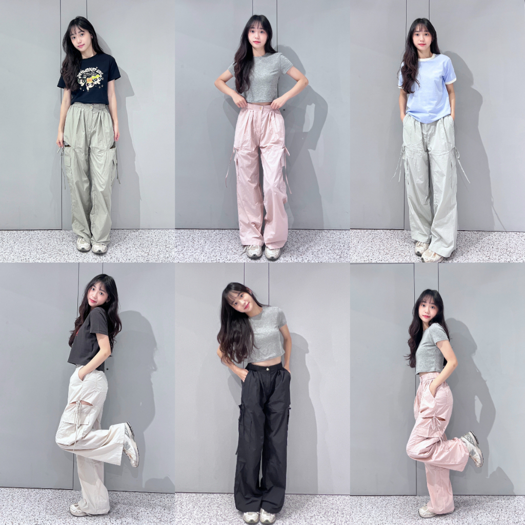 6027側綁帶工裝長褲