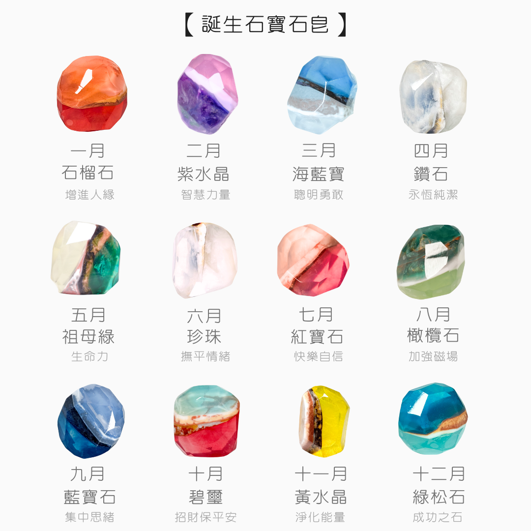 【單顆】誕生石寶石皂