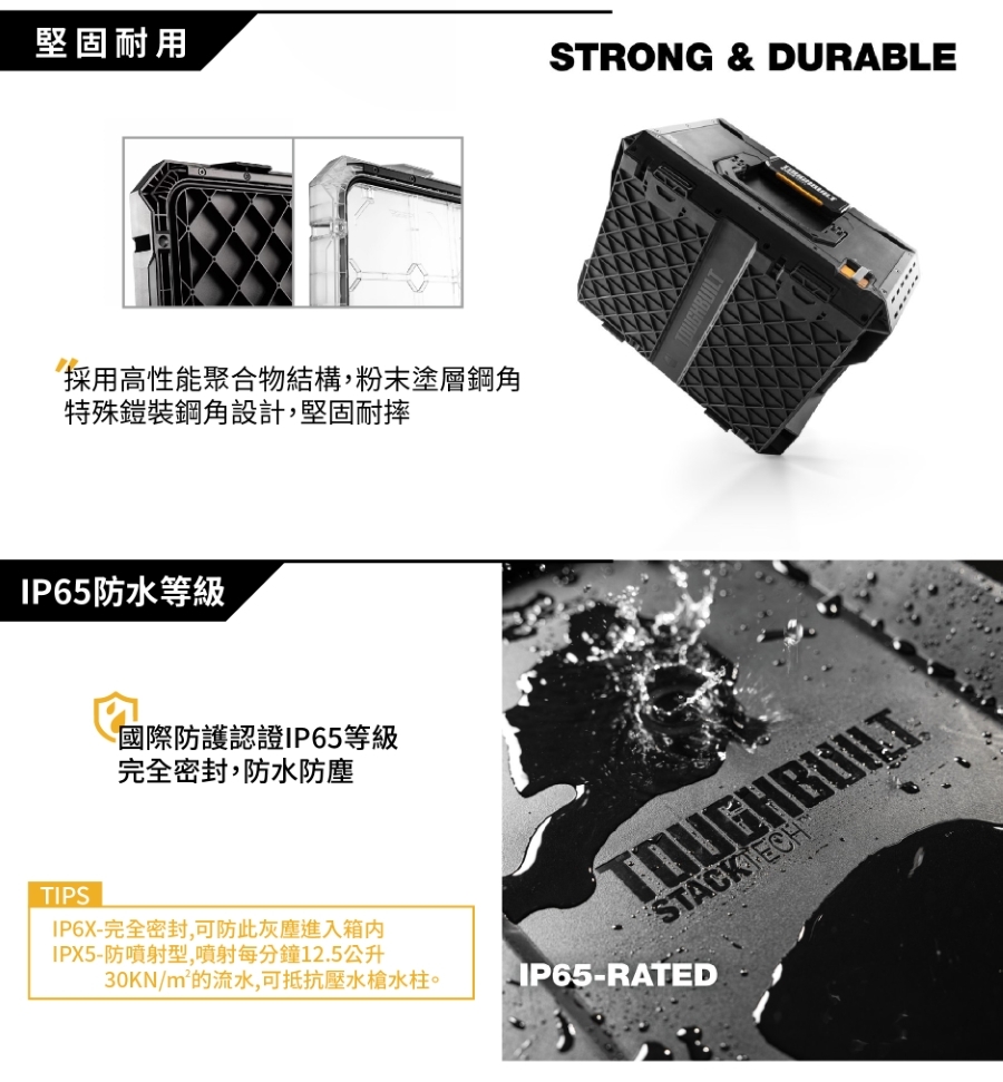 ＊中崙五金【附發票】美國托比爾 TOUGHBUILT 堆疊式彈藥箱 TB-B1-B-60C 工具箱 收納箱