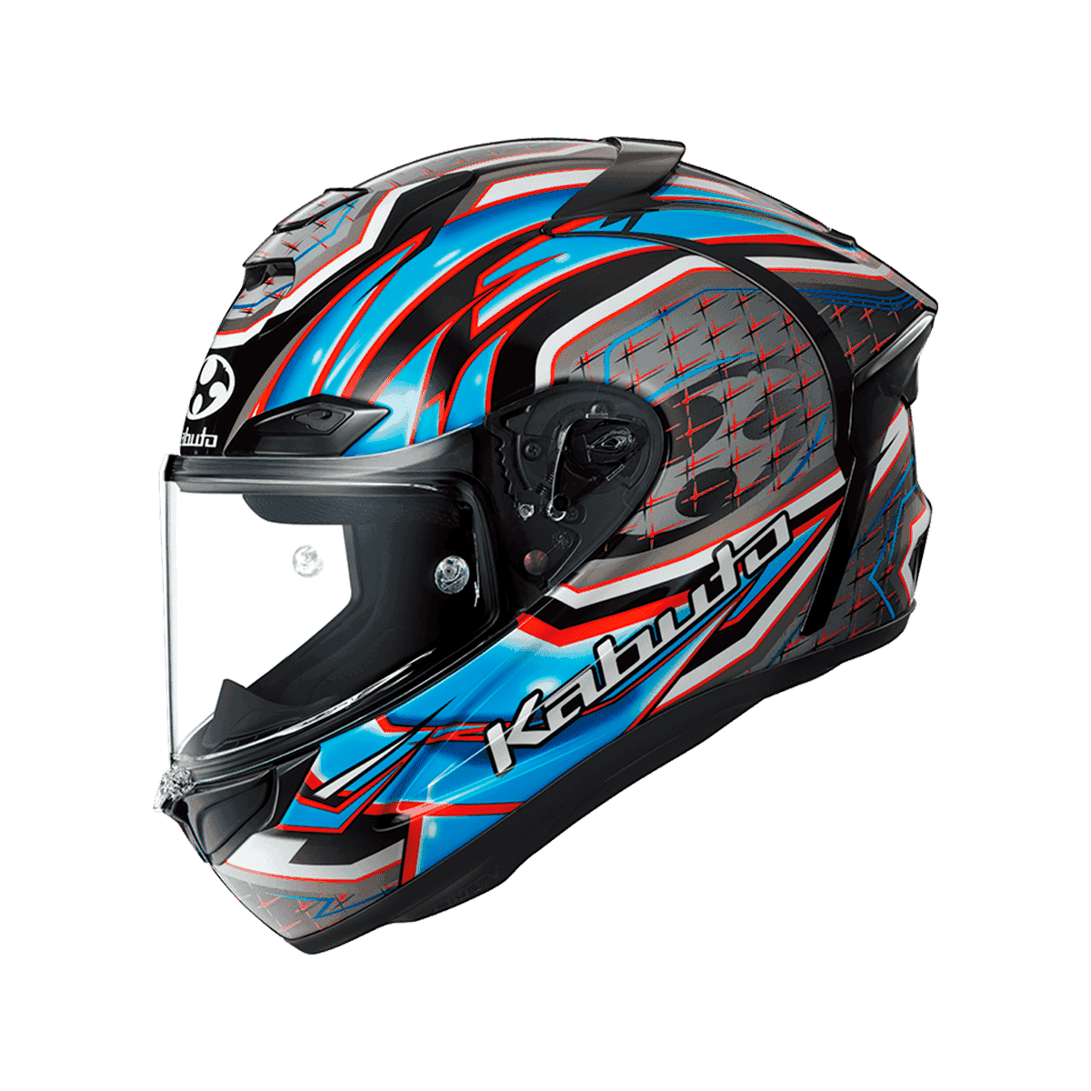KABUTO F-17 GLANZ 亮藍灰 彩繪 頂級帽款 賽道帽款
