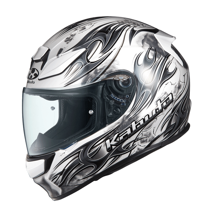 KABUTO SHUMA FLAME 白銀 彩繪 全罩式