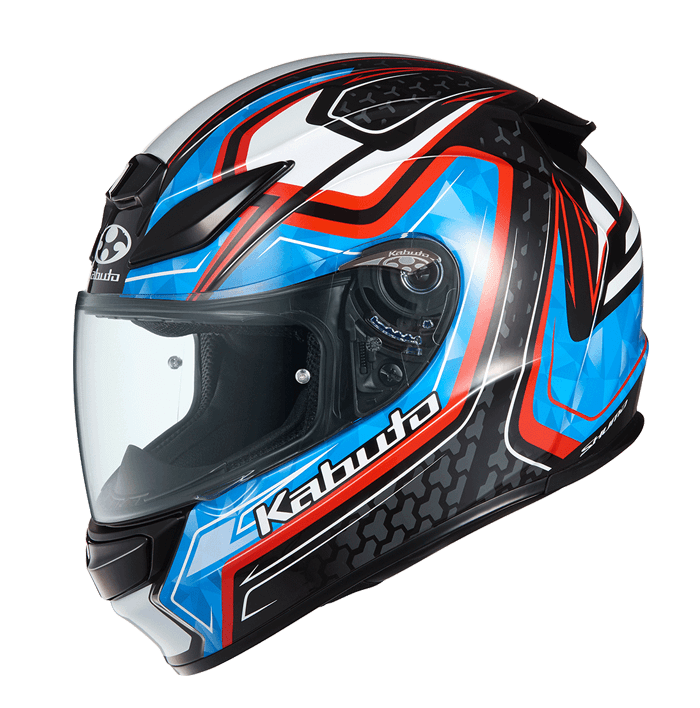 KABUTO SHUMA FROZE 亮黑藍 彩繪 全罩式