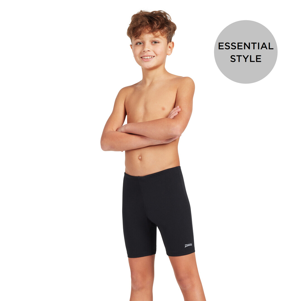 ZOGGS 男孩素色運動五分泳褲-黑