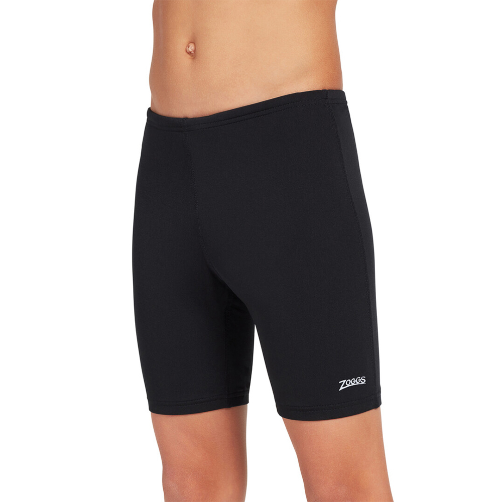 ZOGGS 男孩素色運動五分泳褲-黑