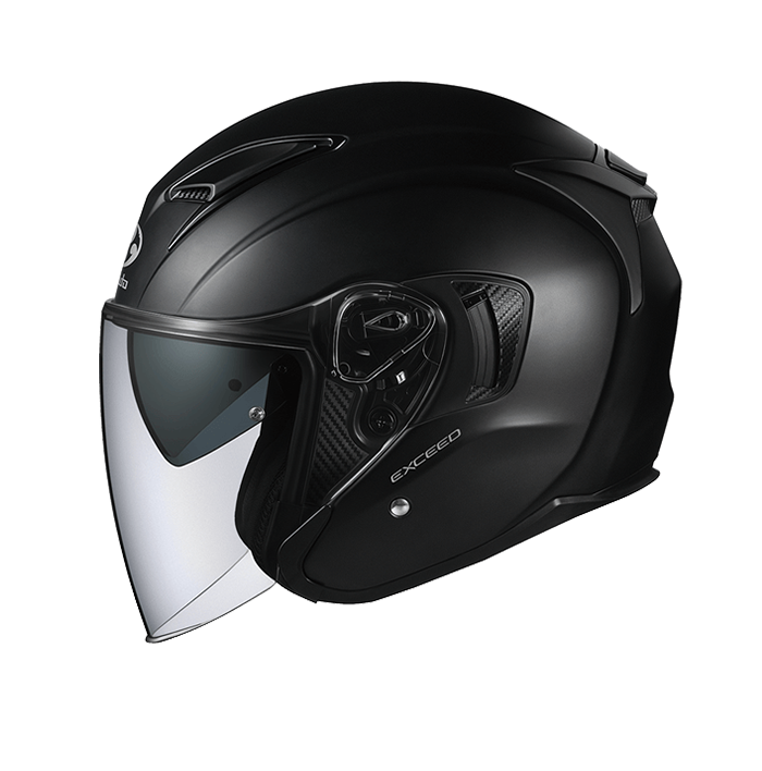 KABUTO EXCEED 消光黑 素色 3/4帽款 內墨片