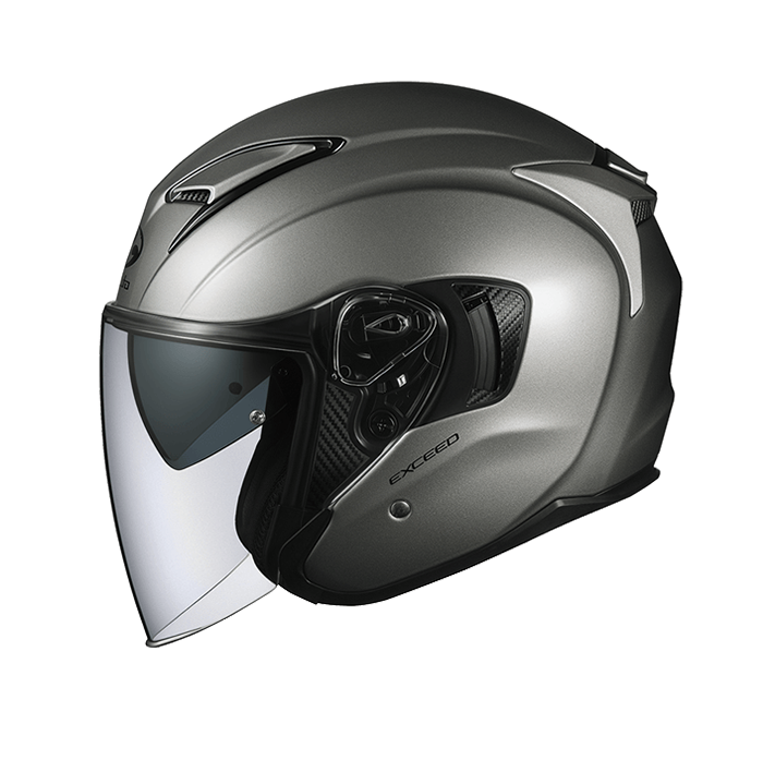 KABUTO EXCEED 金屬灰 素色 3/4帽款 內墨片