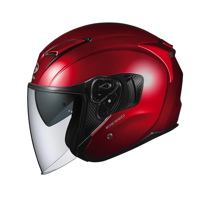 KABUTO EXCEED 酒紅 素色 3/4帽款 內墨片