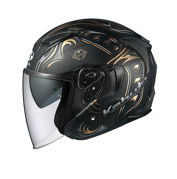 KABUTO EXCEED SWORD 黑金 彩繪 3/4帽款 內墨片