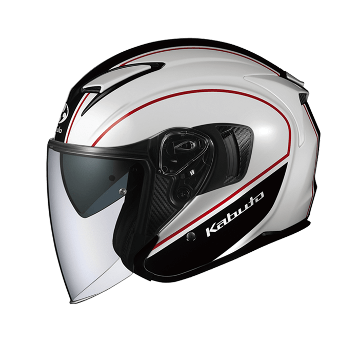KABUTO EXCEED DELIE 白黑 亮光 彩繪 3/4帽款 內墨片