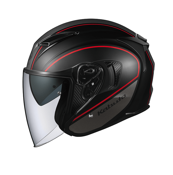 KABUTO EXCEED DELIE 消黑紅 彩繪 3/4帽款 內墨片