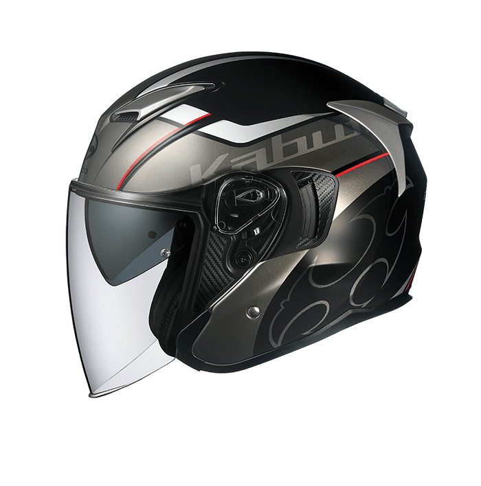 KABUTO EXCEED GLIDE 黑 青銅 彩繪 3/4帽款 內墨片