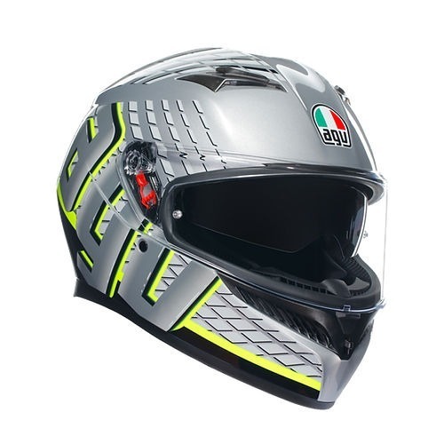 AGV K3 Fortify 灰 黑 螢光黃 彩繪 亮面 內墨片 鴨尾