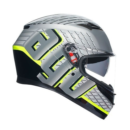 AGV K3 Fortify 灰 黑 螢光黃 彩繪 亮面 內墨片 鴨尾