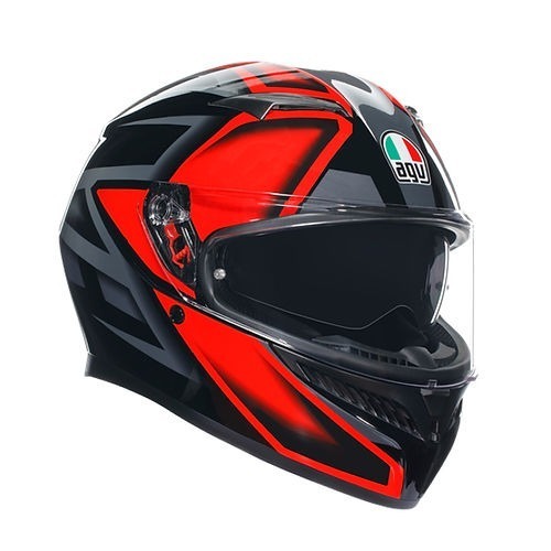 AGV K3 Compound 黑紅  彩繪 亮面 內墨片 鴨尾