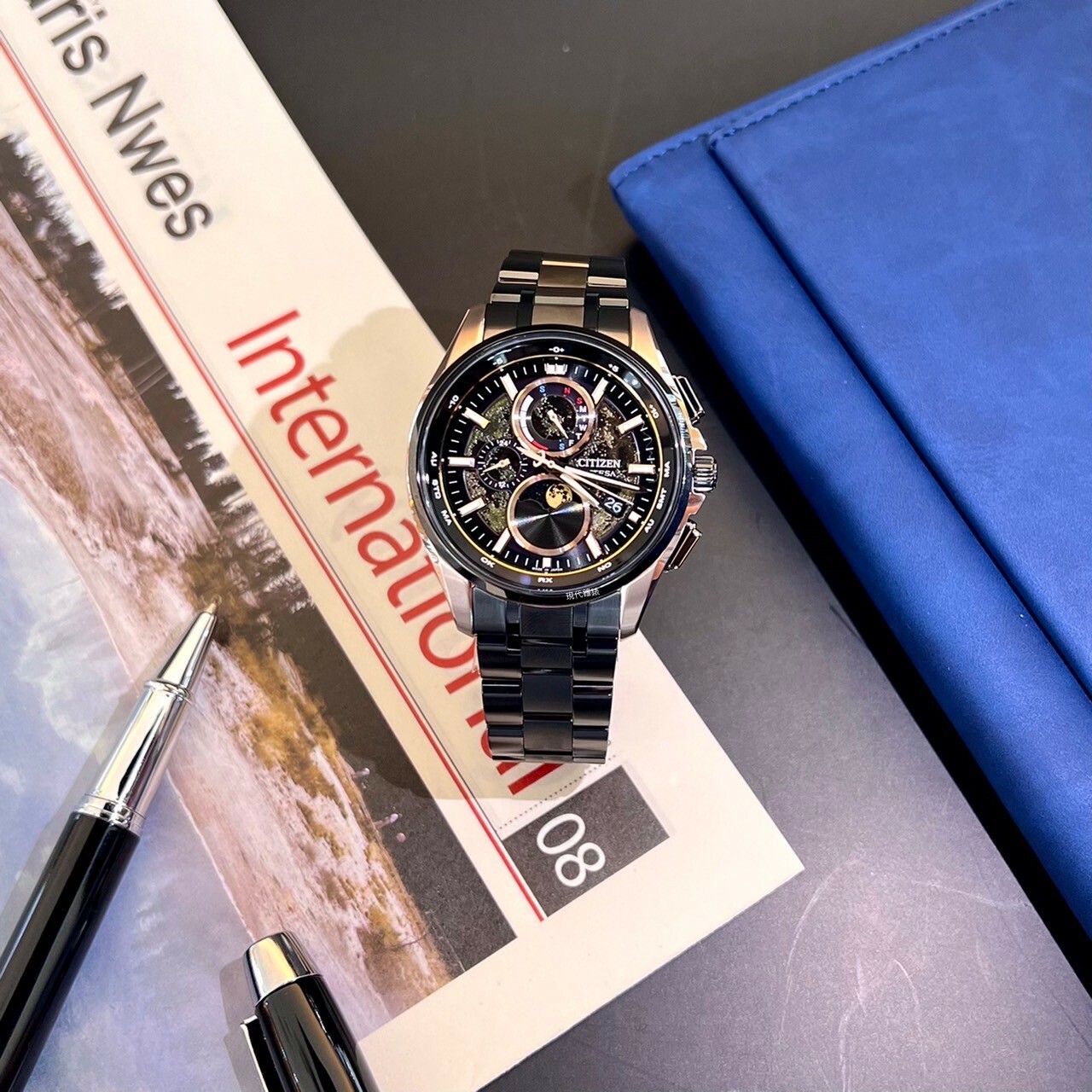 【CITIZEN星辰】GEN'T時尚男錶HAKUTO-R限定款 黑金色BY1009-64Y 41.5mm 現代鐘錶