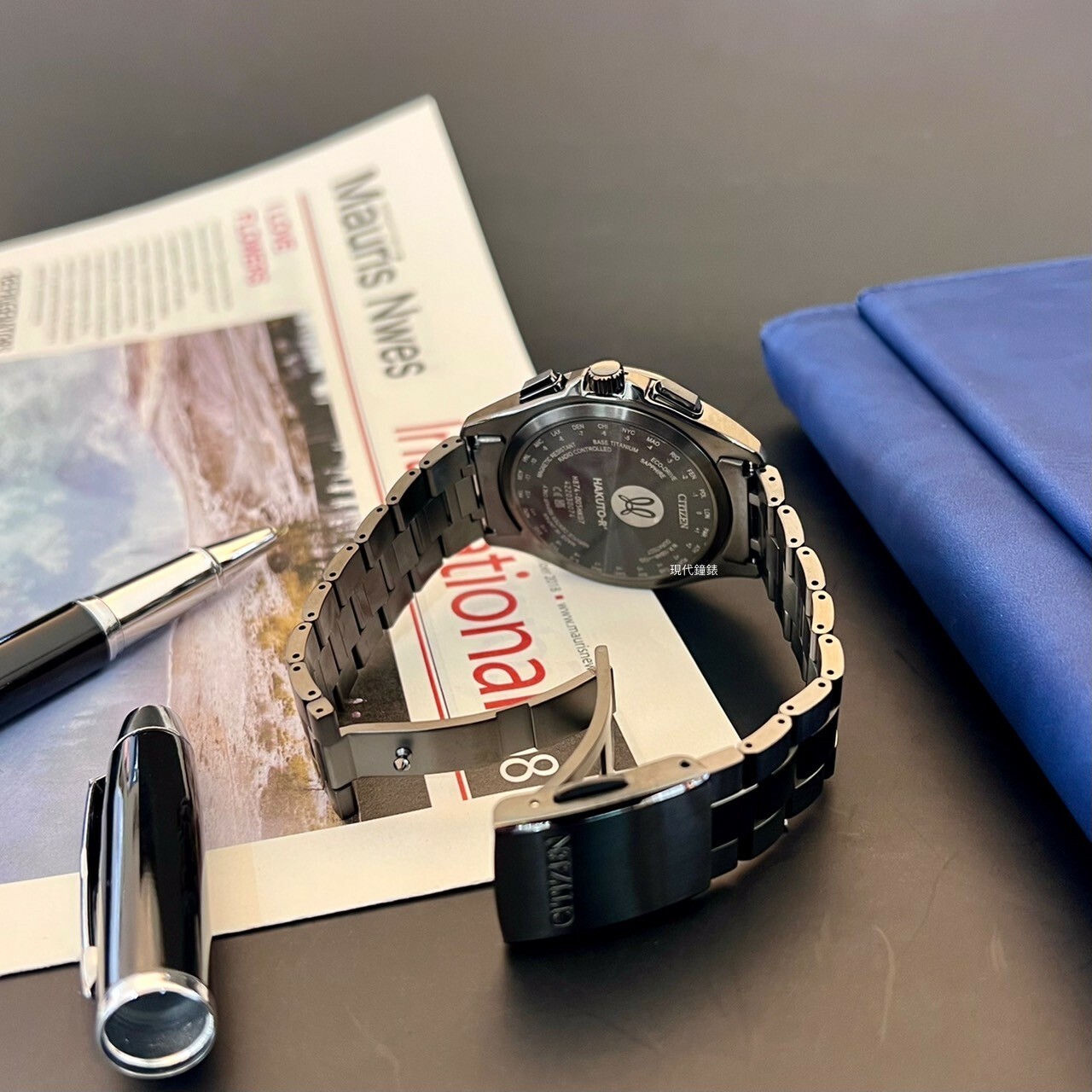 【CITIZEN星辰】GEN'T時尚男錶HAKUTO-R限定款 黑藍色BY1008-67L 41.5mm 現代鐘錶