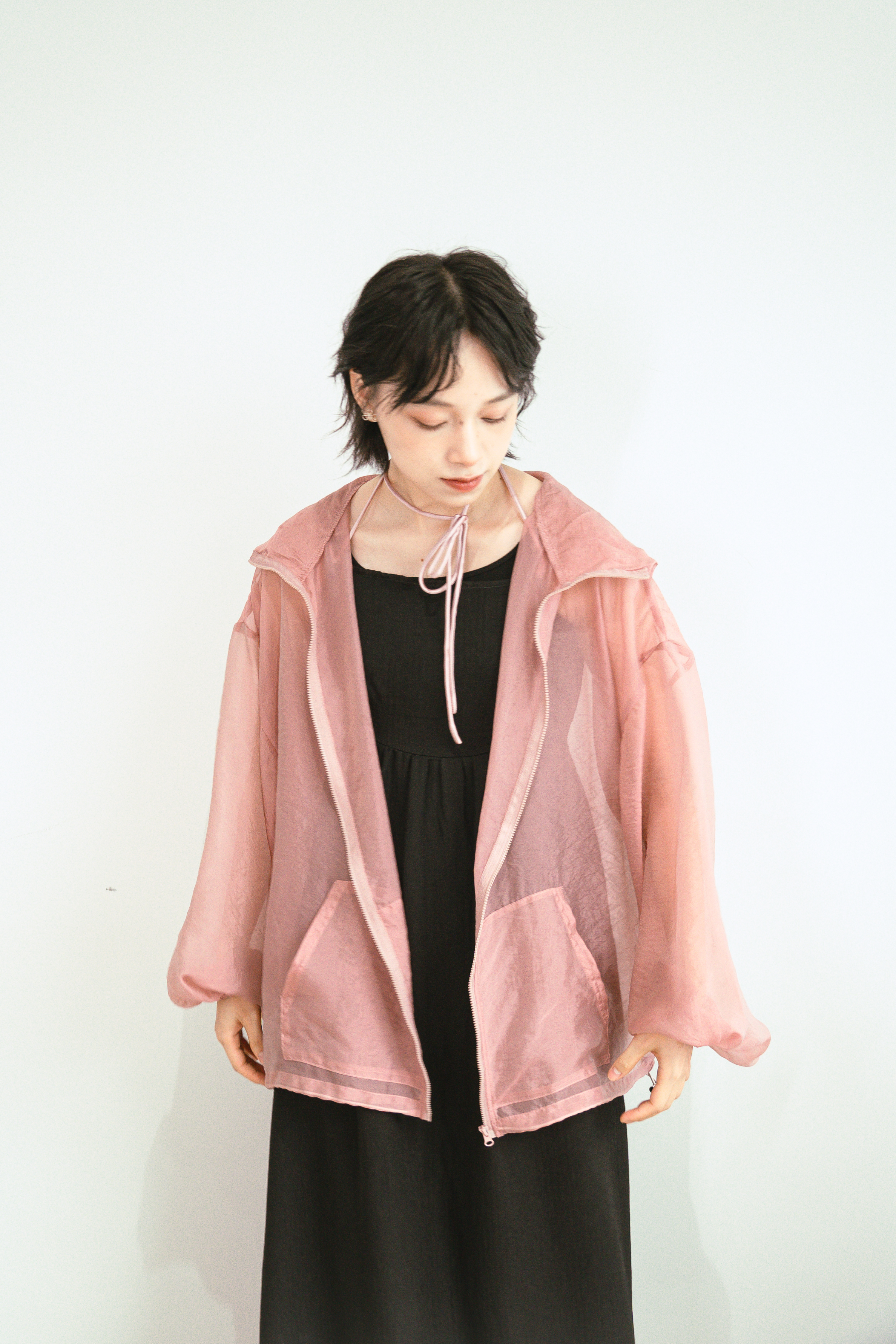 可鹽可甜透明感防曬拉鍊外套 - AB43290
