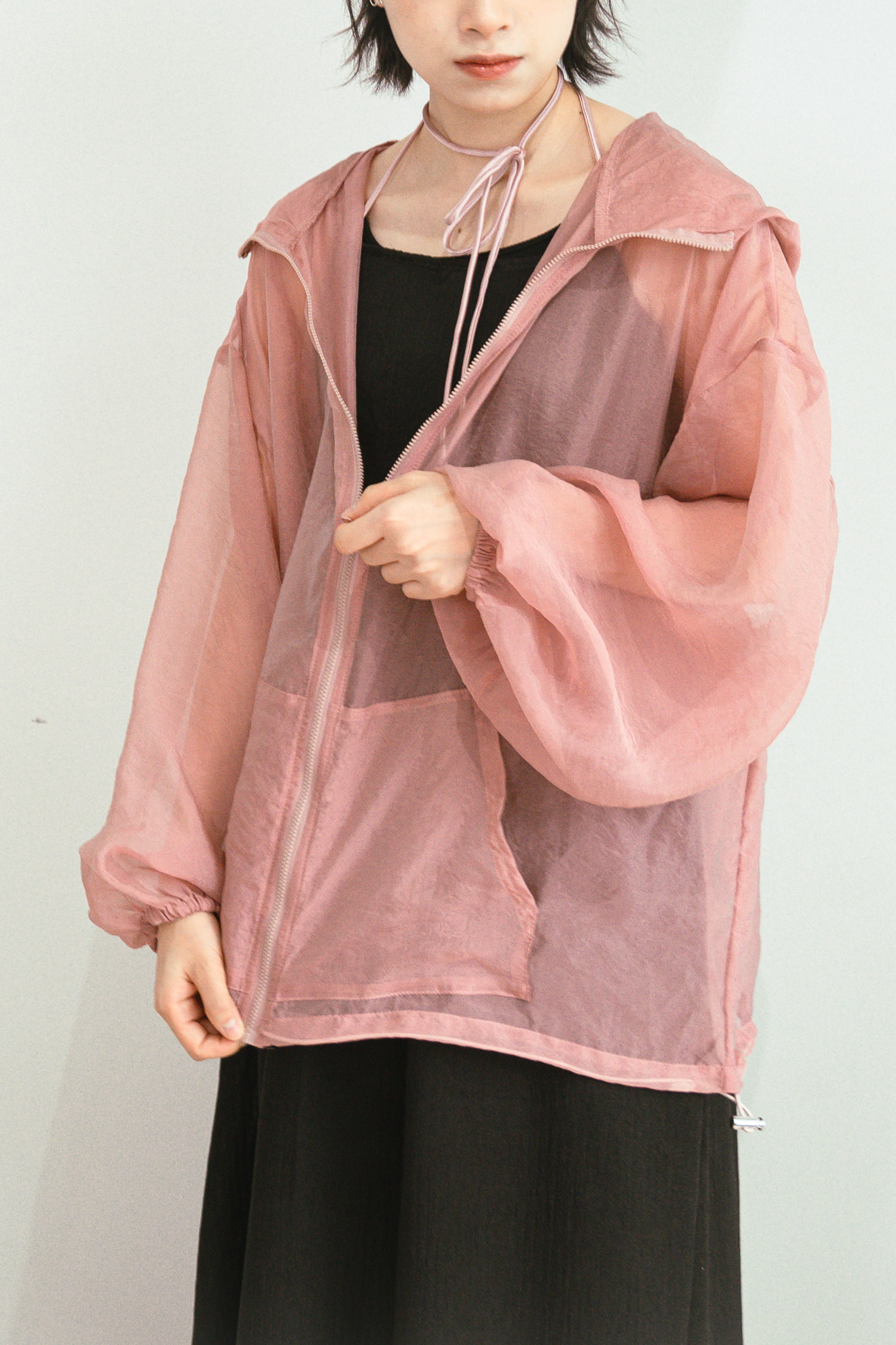 可鹽可甜透明感防曬拉鍊外套 - AB43290