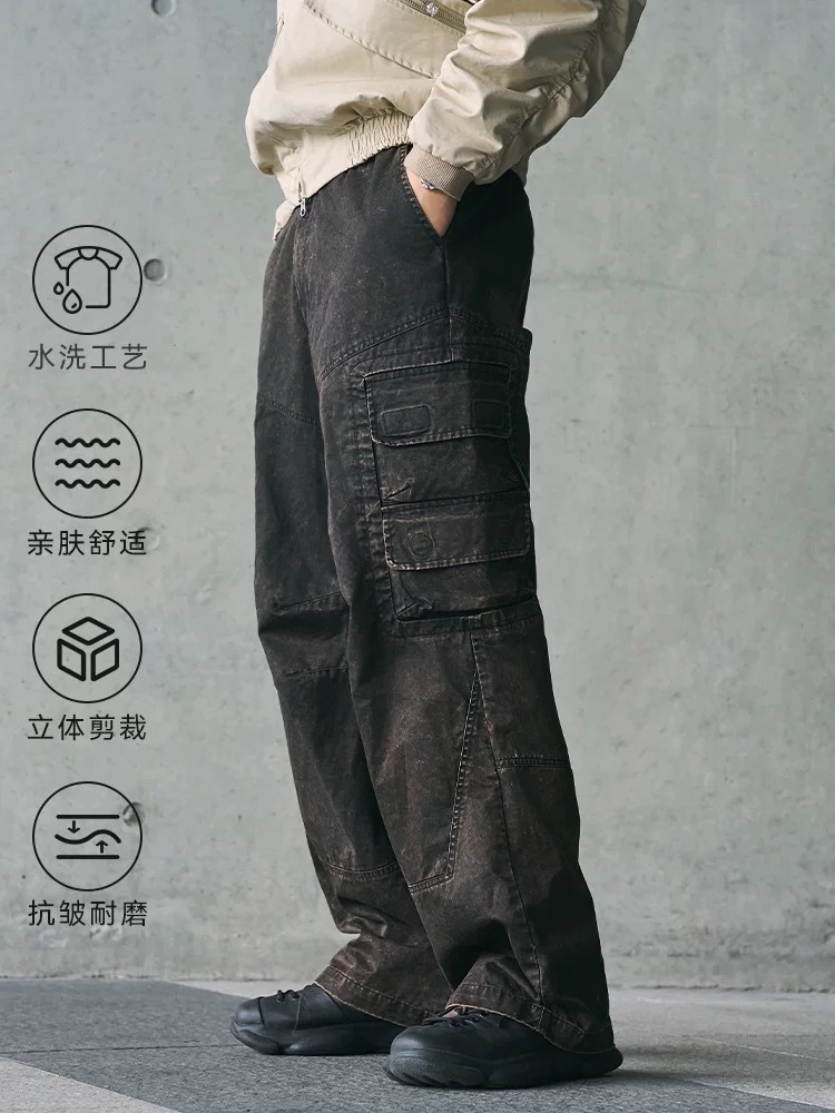 ENshadower隱蔽者 砂洗工裝牛仔褲