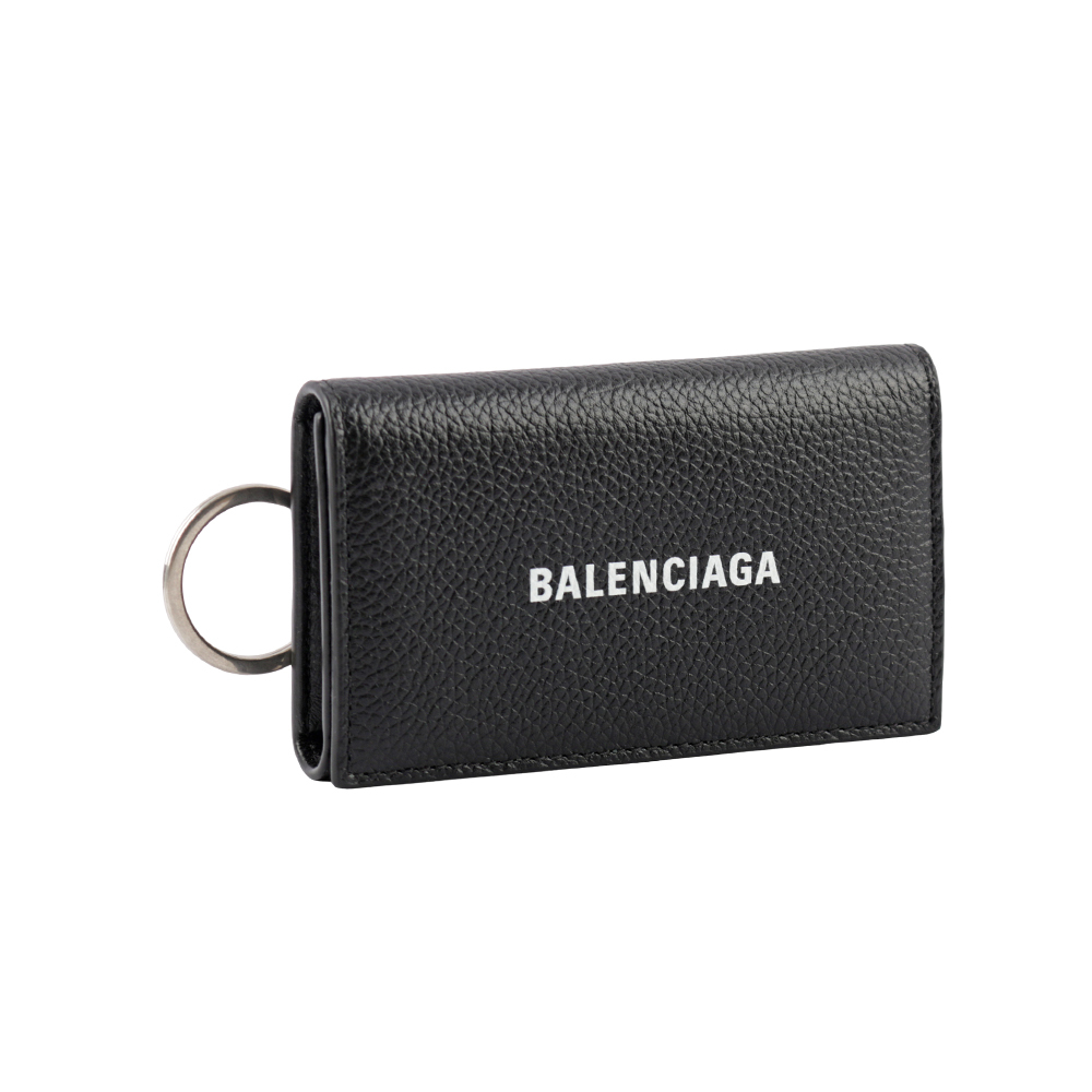 【BALENCIAGA】Logo 經典牛皮釦式6孔鑰匙包