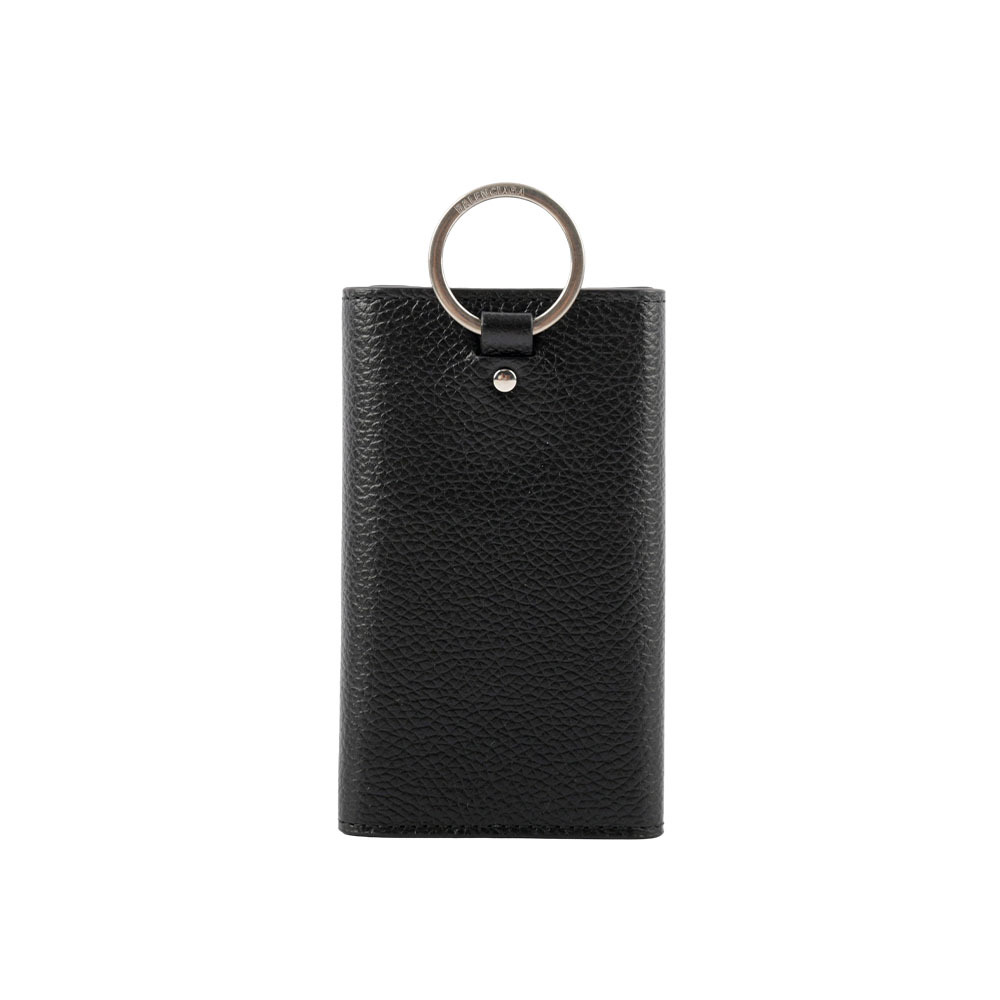 【BALENCIAGA】Logo 經典牛皮釦式6孔鑰匙包
