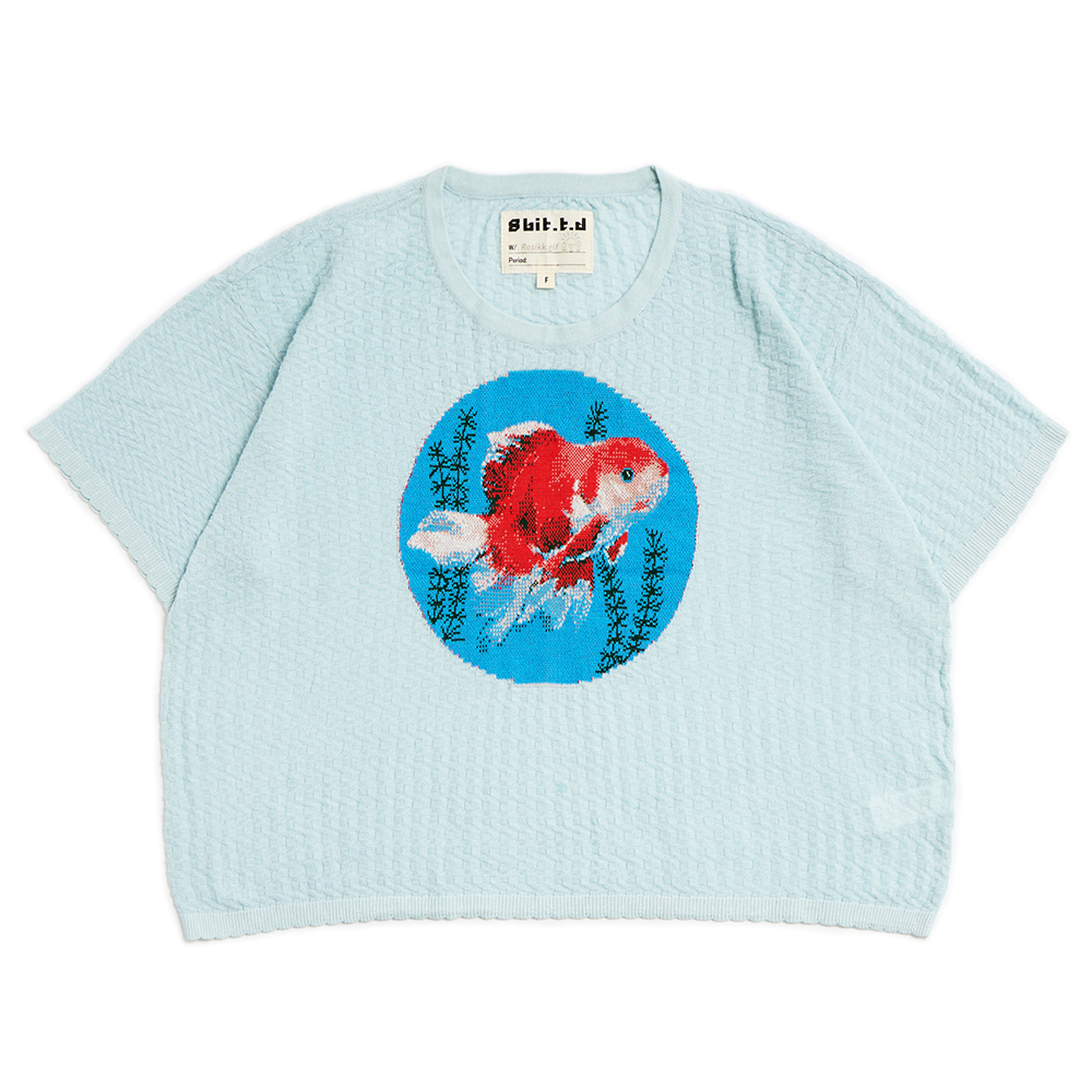 Goldfish in Grocery Store Short-sleeve Pointelle Top