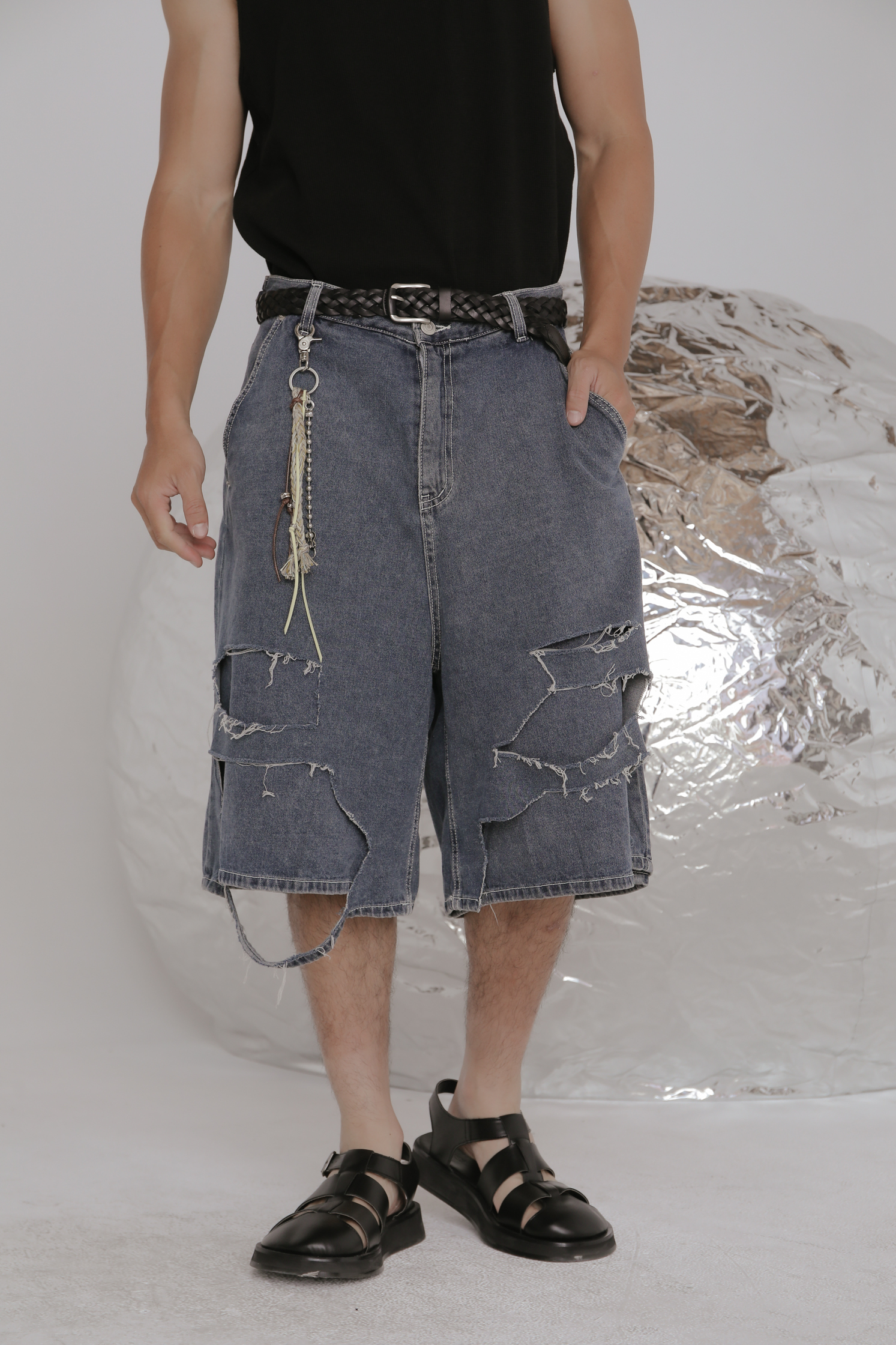 Dislayered Bermuda Denim #短褲