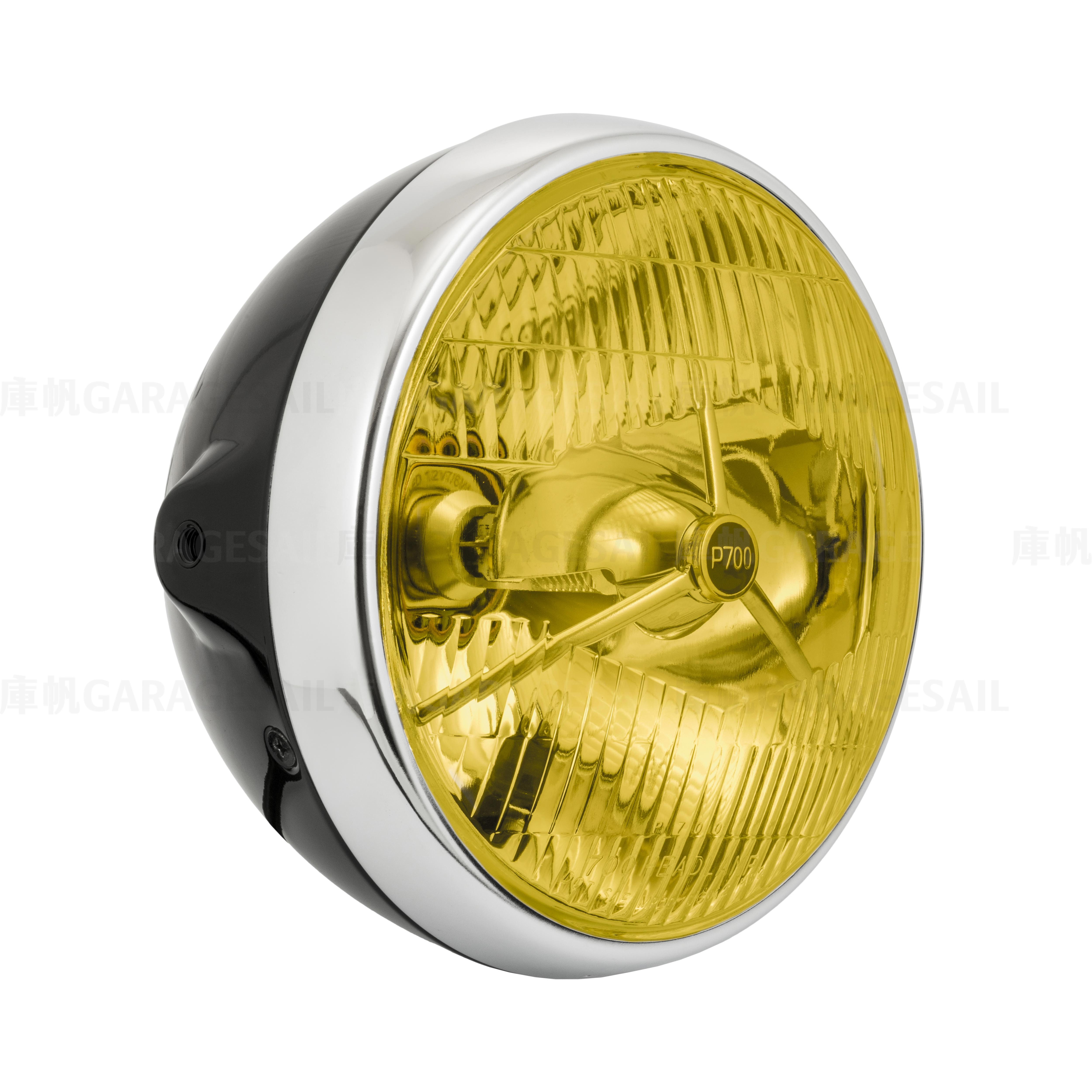 7吋圓 吊耳式 復刻P700 大燈 亮黑銀框