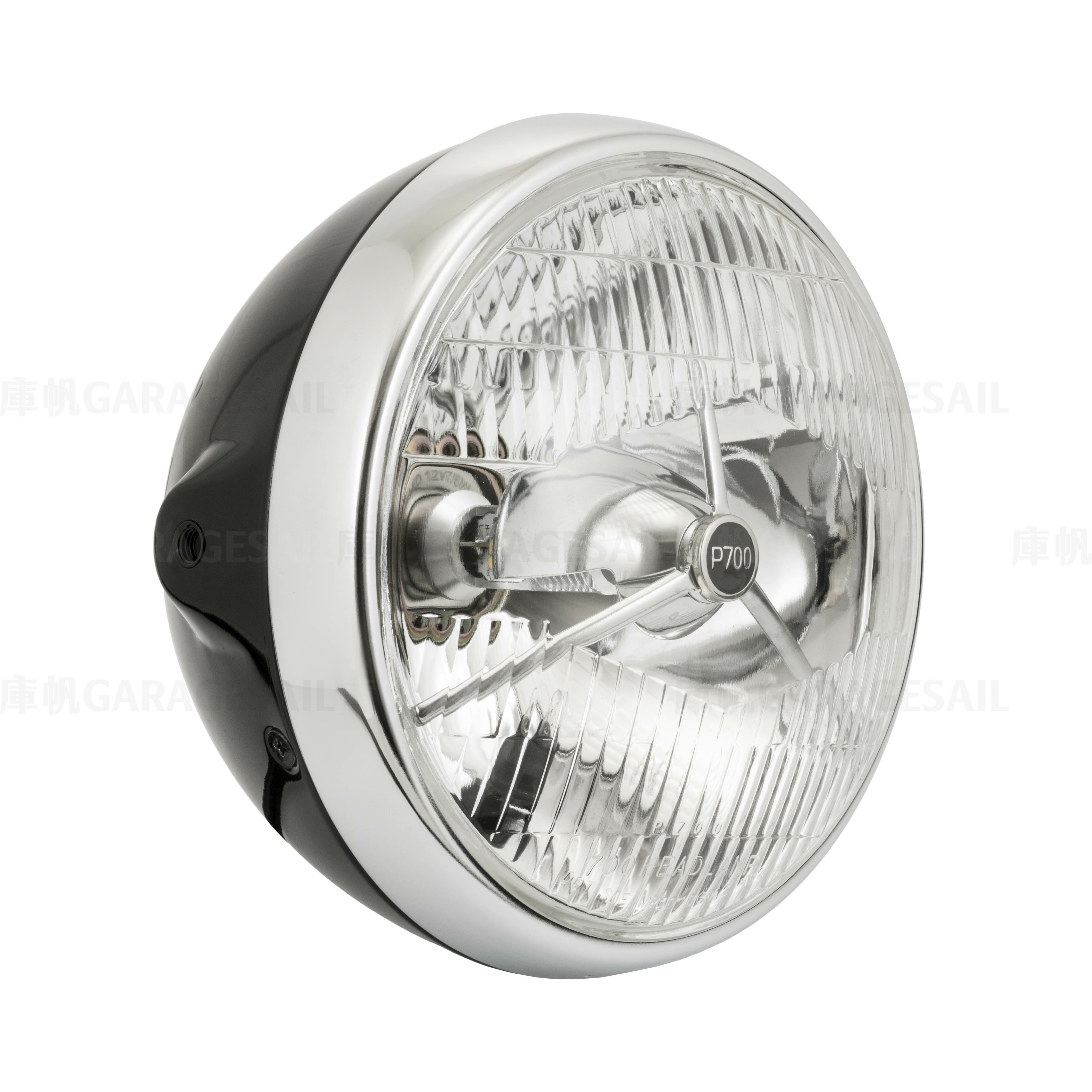 7吋圓 吊耳式 復刻P700 大燈 亮黑銀框