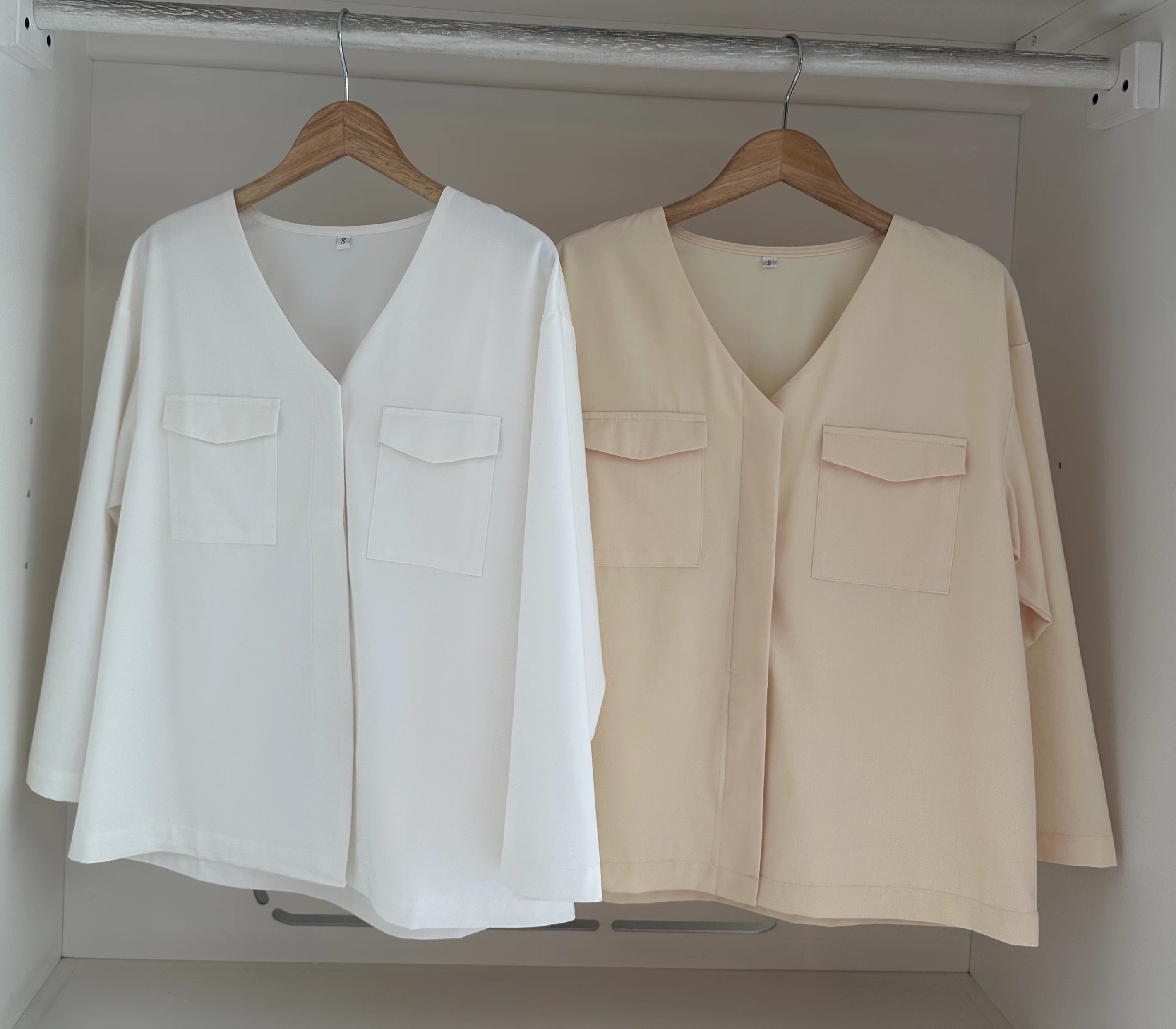 M/SLEEVE POCKET BLOUSE