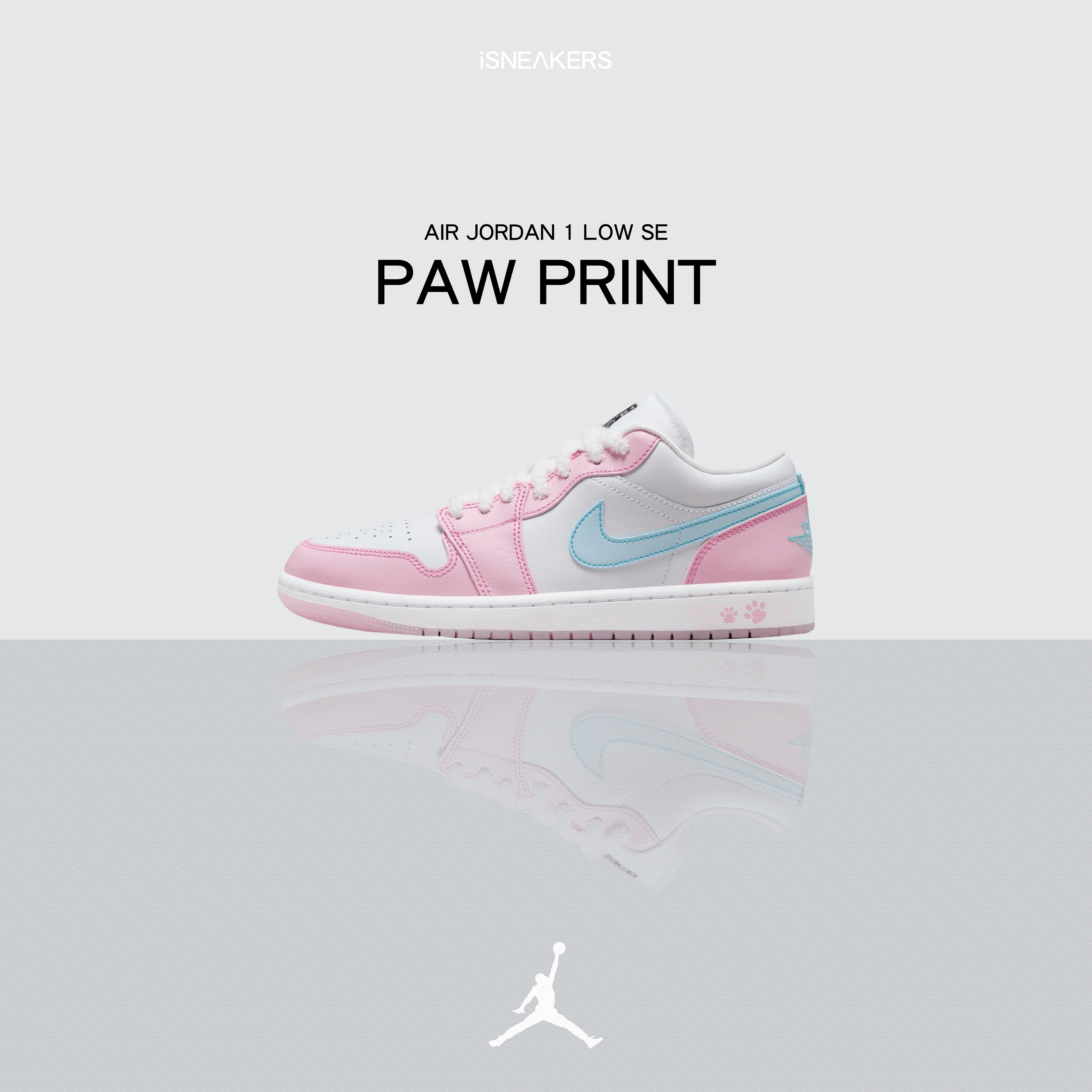 iSNEAKERS｜Air Jordan 1 Low SE "Paw Print" 粉藍小狗腳印 HM3706-141
