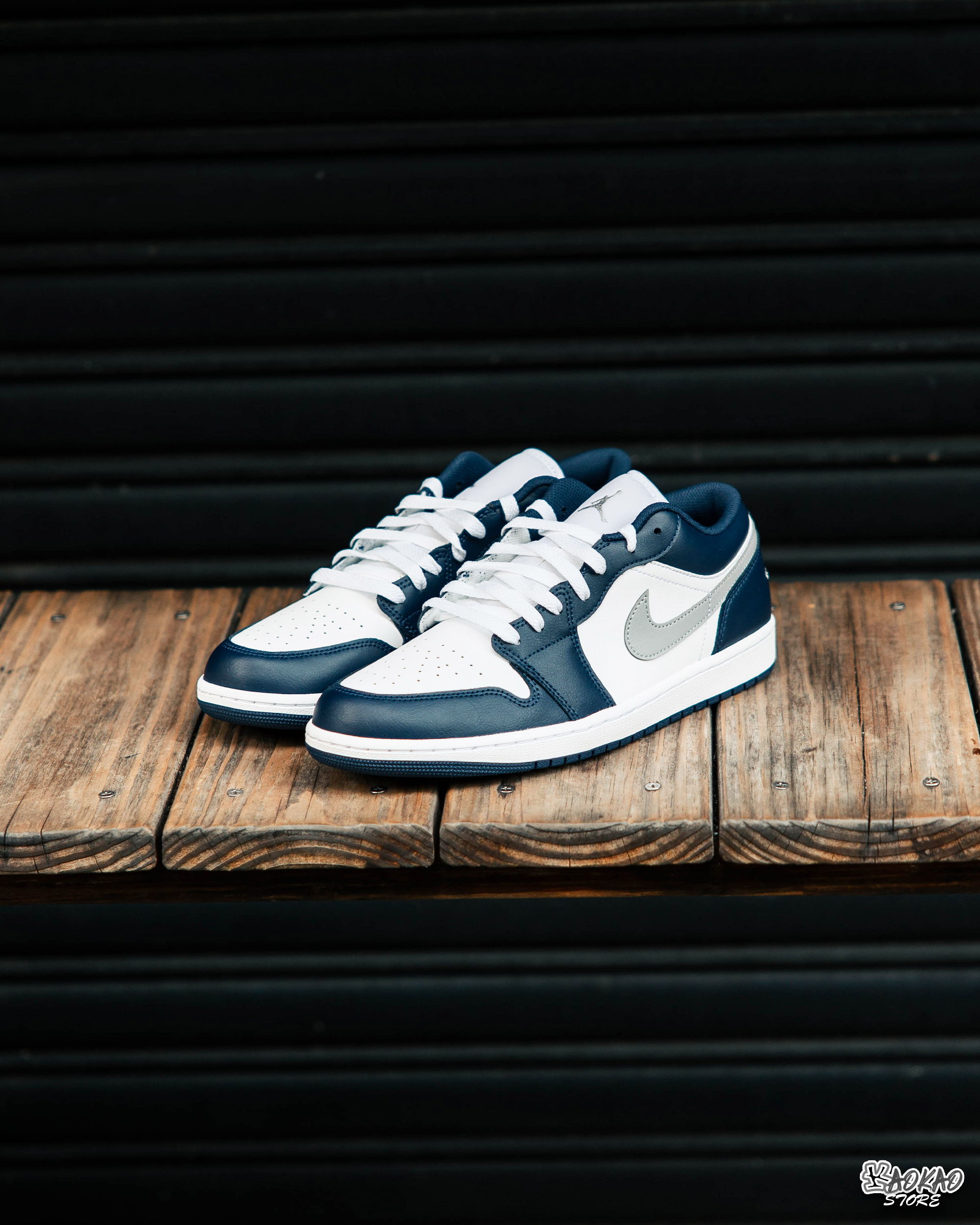男款 NIKE Air Jordan 1 Low "NAVY"海軍 藍灰 一代【553558-141】