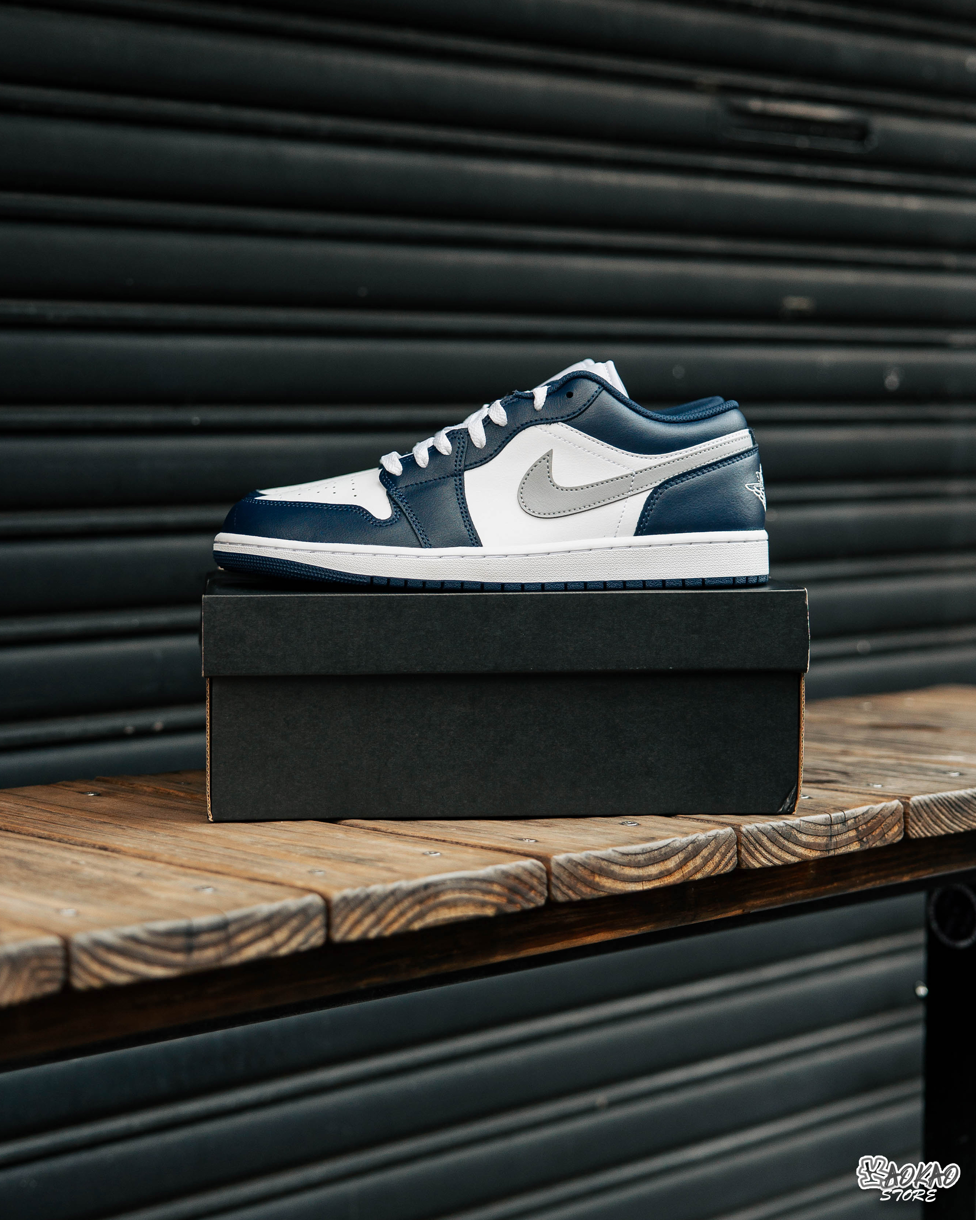 男款 NIKE Air Jordan 1 Low "NAVY"海軍 藍灰 一代【553558-141】