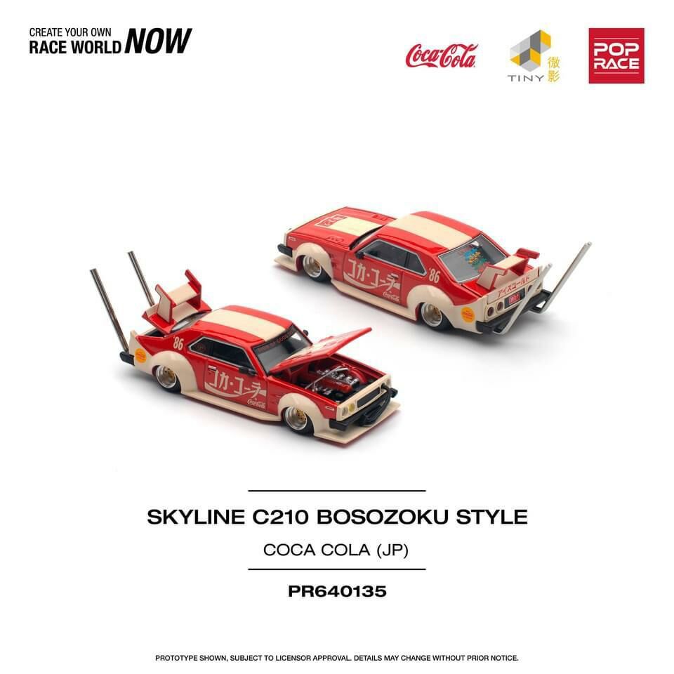 【預訂】Pop Race Skyline C210 Kaido Racer Bosozoku Style Coca Cola JP(PR640135)