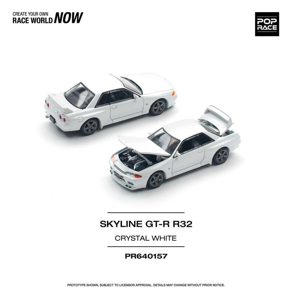 【預訂】Pop Race Nissan Skyline GT-R R32 Crystal White(PR640157)